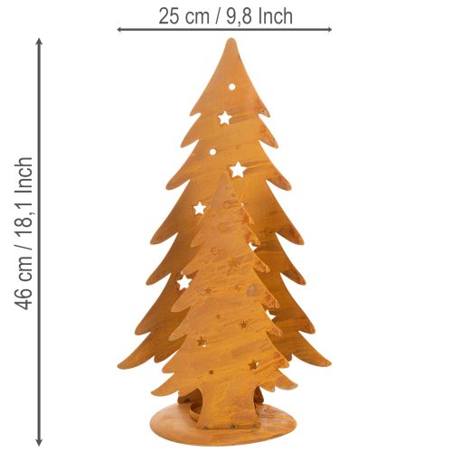 Farol para árbol de Navidad, decoración metálica con acabado rústico, Navidad, 46 cm de alto x 25,5 cm de ancho. | Floristik24.es