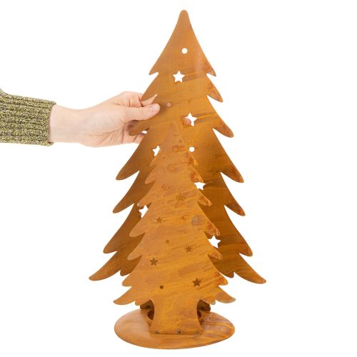 Farol para árbol de Navidad, decoración metálica con acabado rústico, Navidad, 46 cm de alto x 25,5 cm de ancho. | Floristik24.es