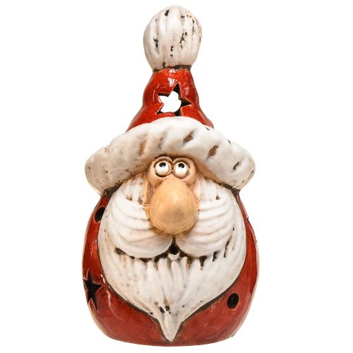 Artículo Acogedor farolillo de Papá Noel en rojo - 18 cm - atmosférico adorno navideño