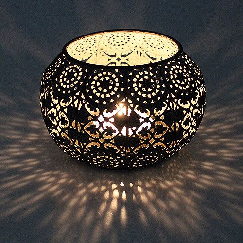 Floristik24 Viento de metal plateado oriental Ø17,5cm H12cm