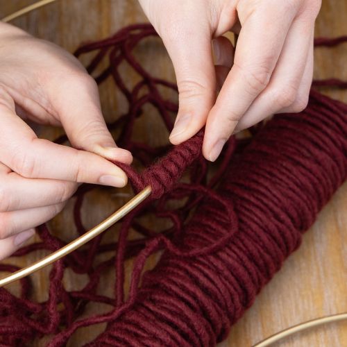 Artículo Hilo de mecha, cordón de lana, burdeos, cuerda de 55 m, floristería, manualidades, bricolaje