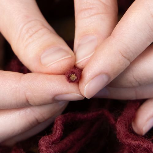 Artículo Hilo de mecha, cordón de lana, burdeos, cuerda de 55 m, floristería, manualidades, bricolaje