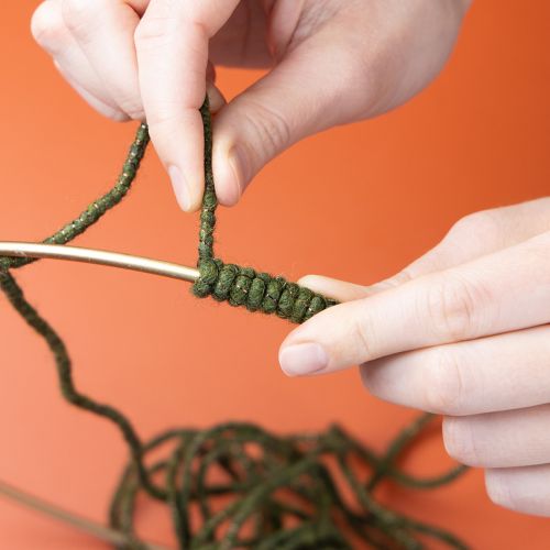 Artículo Cordón de lana verde con hilo dorado, 5m x 5mm con alambre, para decoración y manualidades