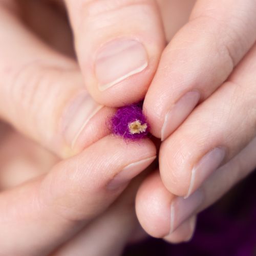 Artículo Cordón de lana, morado, 55m hilo decorativo para floristería y manualidades