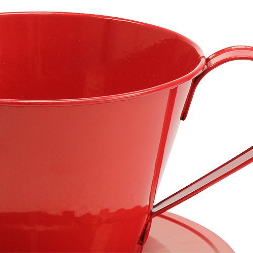 Floristik24 Taza con plato rojo Ø16cm H11cm