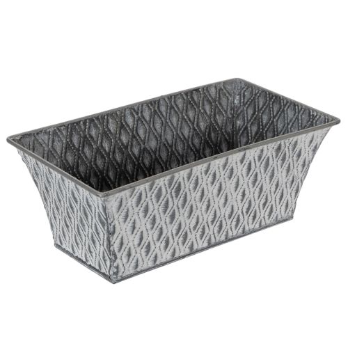 Bol de zinc con diseño de rombos, 22 cm × 12 cm. comprar | Floristik24.es