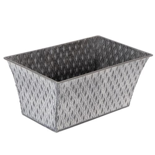 Bol de zinc con diseño de rombos, 26 cm x 15,5 cm comprar | Floristik24.es