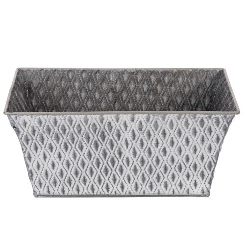 Bol de zinc con diseño de rombos, 26 cm x 15,5 cm | Floristik24.es