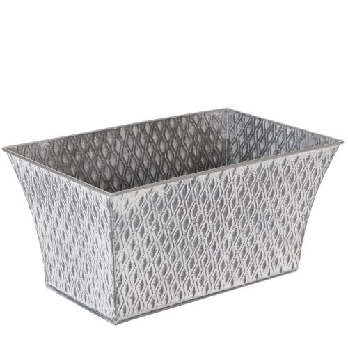 Bol de zinc con diseño de rombos 30 cm × 18 cm, 15 cm de alto comprar | Floristik24.es