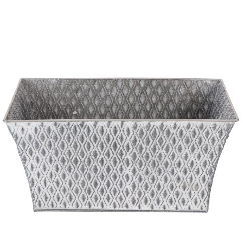Bol de zinc con diseño de rombos 30 cm × 18 cm, 15 cm de alto | Floristik24.es