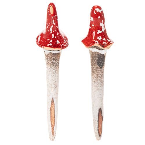 Figura de enano para pegar, con barba larga y sombrero de seta, decoración, 17 cm, 2 piezas | Floristik24.es