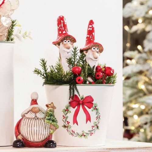 Figura de enano para pegar, con barba larga y sombrero de seta, decoración, 17 cm, 2 piezas | Floristik24.es