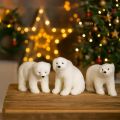 Figuras decorativas oso polar de pie y sentado blanco 16/20cm 3uds | Floristik24.es