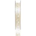 Floristik24 Cinta de regalo cinta de boda color crema cinta decorativa 15mm 20m