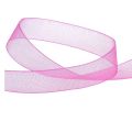 Floristik24 Cinta de organza cinta de regalo cinta rosa orillo 15mm 50m