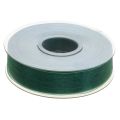 Floristik24 Cinta de organza cinta de regalo verde borde tejido abeto verde 25mm 50m