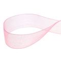 Floristik24 Cinta de organza cinta de regalo cinta rosa orillo 25mm 50m
