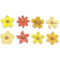 Floristik24 Flores de madera decoración colgante decoración de verano de madera amarillo 4,5 cm 24 piezas