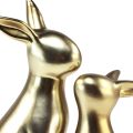 Floristik24 Conejitos de Pascua conejita dorada de cerámica mamá 20/13cm juego de 2