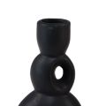 Floristik24 Portavelas candelabro de cerámica negro Al.13cm 2uds