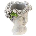 Floristik24 Maceta cara busto de mujer cabeza de planta aspecto hormigón Al. 18 cm