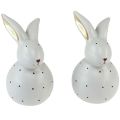 Floristik24 Figuras decorativas de conejitos de Pascua conejos con estampado de lunares 17 cm 2 piezas