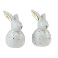 Floristik24 Figuras decorativas de conejitos de Pascua conejos con estampado de lunares 13cm 2uds