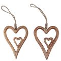 Floristik24 Corazón de madera corazones de madera natural para colgar 8×11cm 4ud