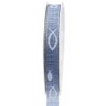 Floristik24 Cinta de regalo pez cinta azul claro marítimo 15mm 20m