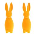 Floristik24 Conejitos de Pascua conejitos de decoración de Pascua flocados naranjas 8x10x29cm 2ud
