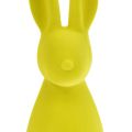 Floristik24 Decoración conejito de Pascua amarillo-verde de pie flocado 15×15,5×47cm