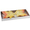 Floristik24 Mariposas decorativas sobre plumas de alambre amarillo anaranjado 7×11cm 12ud