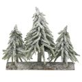 Floristik24 Mini árbol de Navidad trío sobre tronco decoración navideña 28cm