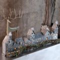 Hilera decorativa de casas con portavelas, decoración de Adviento, 68 cm | Floristik24.es