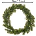 Corona artificial de abeto verde para decoración de puertas, 35 cm. | Floristik24.es