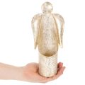 Figura de ángel para portavelas, color dorado, decoración festiva, 27 cm. | Floristik24.es