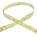 Floristik24 Cinta de primavera con flores cinta de regalo verde 20mm 20m