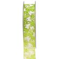 Floristik24 Cinta organza mariposas cinta regalo verde 25mm 20m