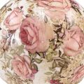 Floristik24 Bola de cerámica con motivo de rosa loza decorativa de cerámica 12cm