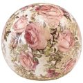 Floristik24 Bola de cerámica con motivo de rosa loza decorativa de cerámica 12cm