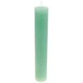 Floristik24 Velas verdes, velas grandes de un solo color, 50x300 mm, 4 piezas