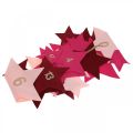 Floristik24 Calendario de adviento para llenarte de estrellas de fieltro rosa, rojo H2m