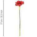 Flor de amarilis artificial, roja, de tallo largo, para jarrón y arreglos florales, 77 cm. | Floristik24.es