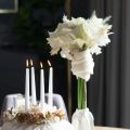 Flor artificial de amarilis, blanca, con tallo, Adviento y Navidad, 50 cm | Floristik24.es