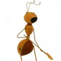 Floristik24 Decoración de jardín, hormiga de tapón de metal, pátina de tapón de planta, hormiga con pala