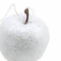 Floristik24 Deco mini apple glitter blanco adornos para árboles de Navidad Ø3.5cm 24pcs