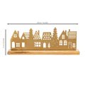 Silueta de casa para decoración de Adviento sobre base de madera de 29 cm. | Floristik24.es