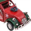 Floristik24 Coche de decoración navideña Coche navideño vintage rojo L17cm