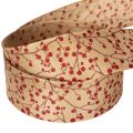 Ramas decorativas de cinta con bayas rojas brillantes, 40 mm x 15 m | Floristik24.es