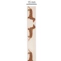 Cinta de regalo con motivo de perro salchicha para manualidades y bricolaje, 15 mm x 18 m | Floristik24.es